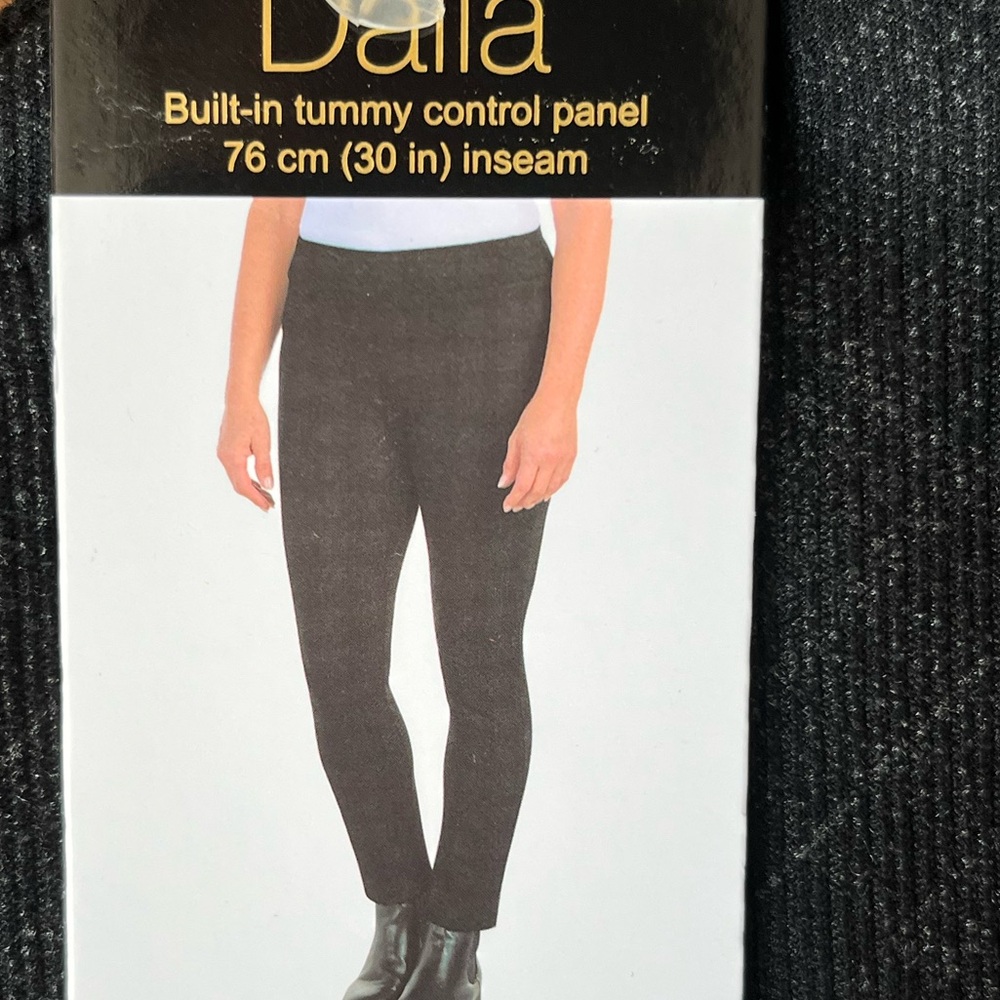 NWT Dalia Pull on Dress Pants with Tummy Control Grey Tonal Plaid Size 4 - Picture 8 of 12